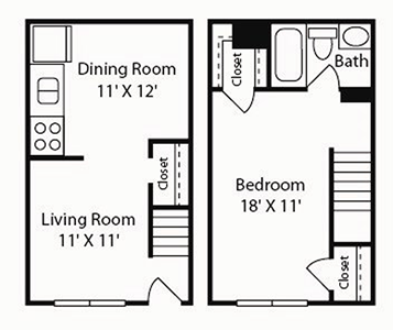 A2R - One Bedroom / One Bath - 645 Sq.Ft.*